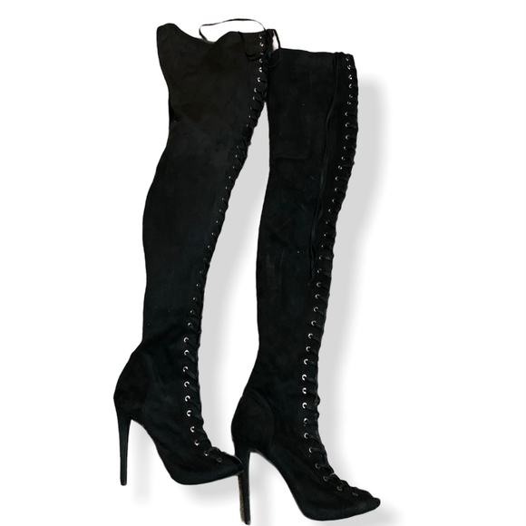 Black over the knee boots - Picture 2 of 8